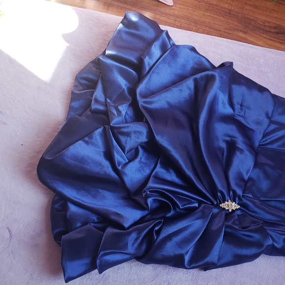 Jessica McClintock Gunne Sax 00s Blue strapless party dress sz 3 new years - Picture 10 of 13